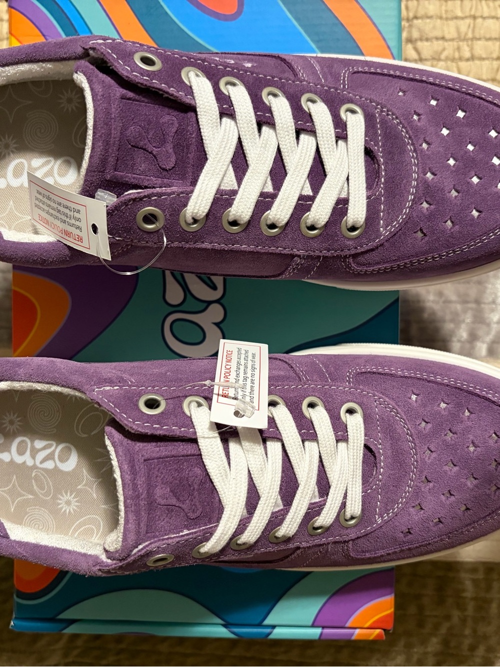 Purple Suede Lace-Up Women's Sneakers